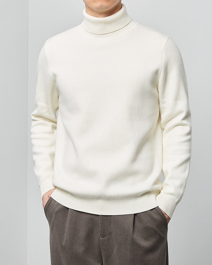 Momeike Classic Solid Turtleneck Sweater