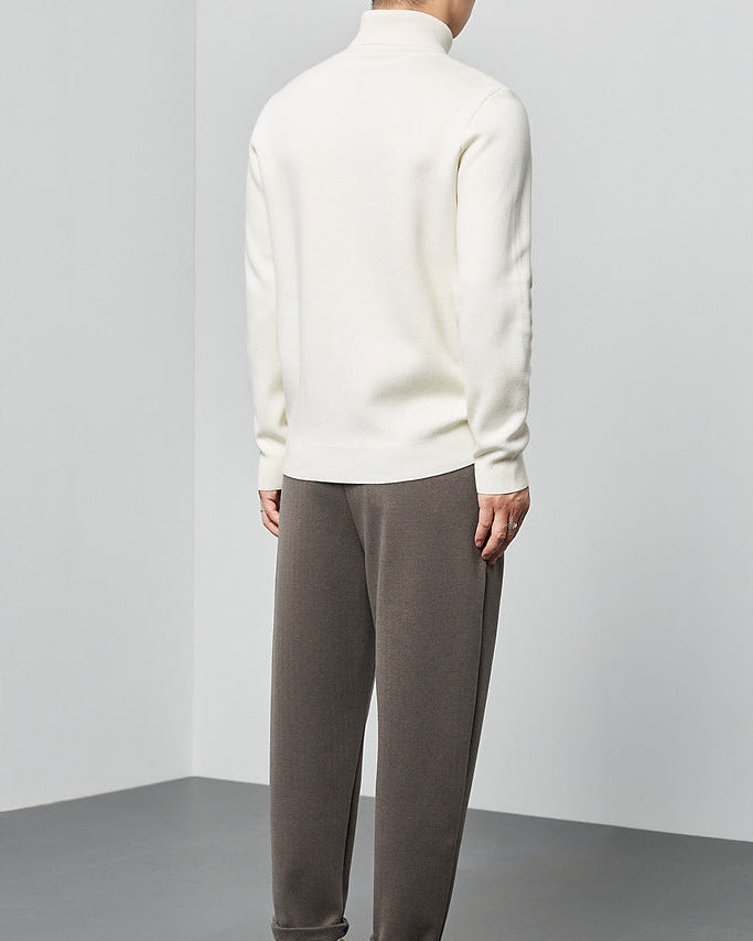 Momeike Classic Solid Turtleneck Sweater
