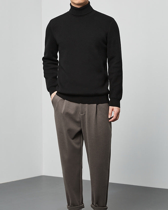 Momeike Classic Solid Turtleneck Sweater
