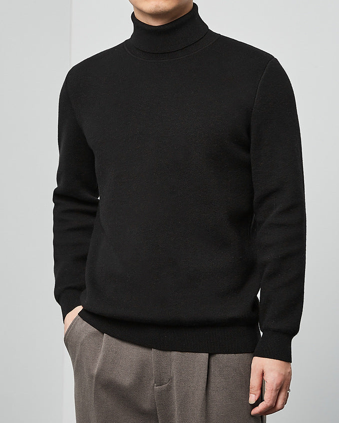 Momeike Classic Solid Turtleneck Sweater