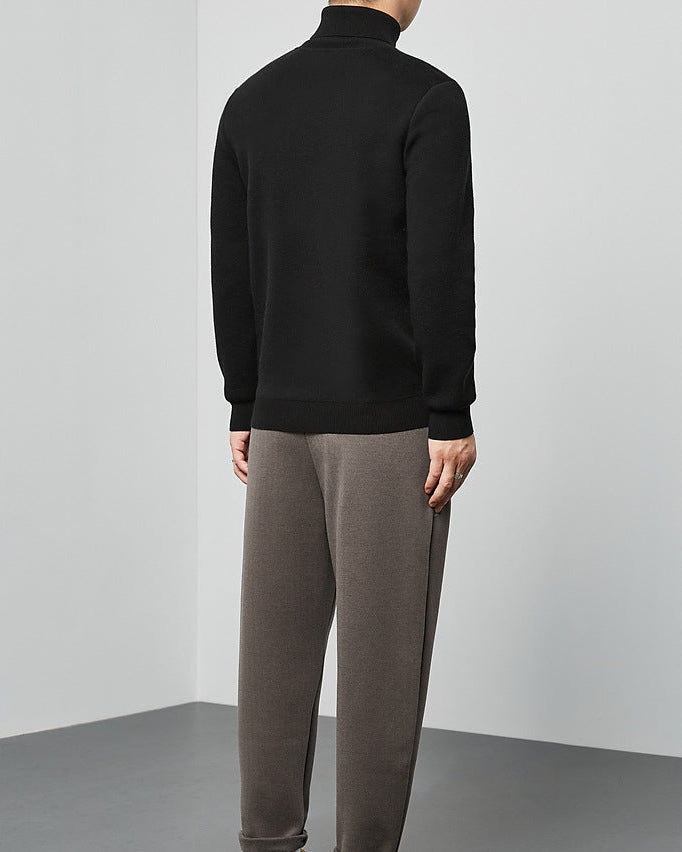 Momeike Classic Solid Turtleneck Sweater