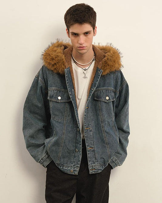 The Stoneveil Vintage denimjakke i lammehår