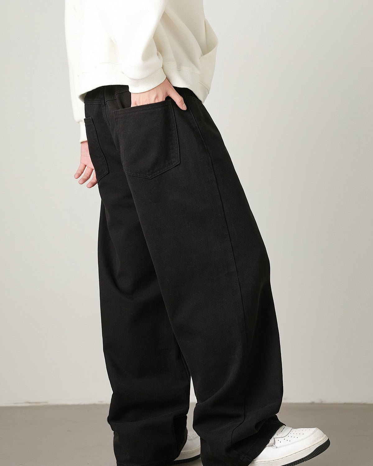 Atlas 2 jeans med vide ben i denim