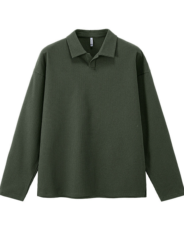 The Harbor Waffle Collar Long Sleeve