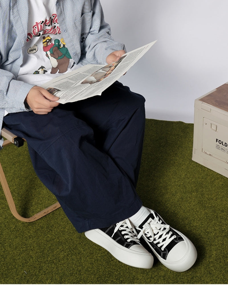 Big Sole Zwarte Skate Sneakers