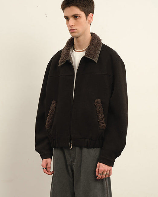 Retro wollen katoenen jas van Hearthline