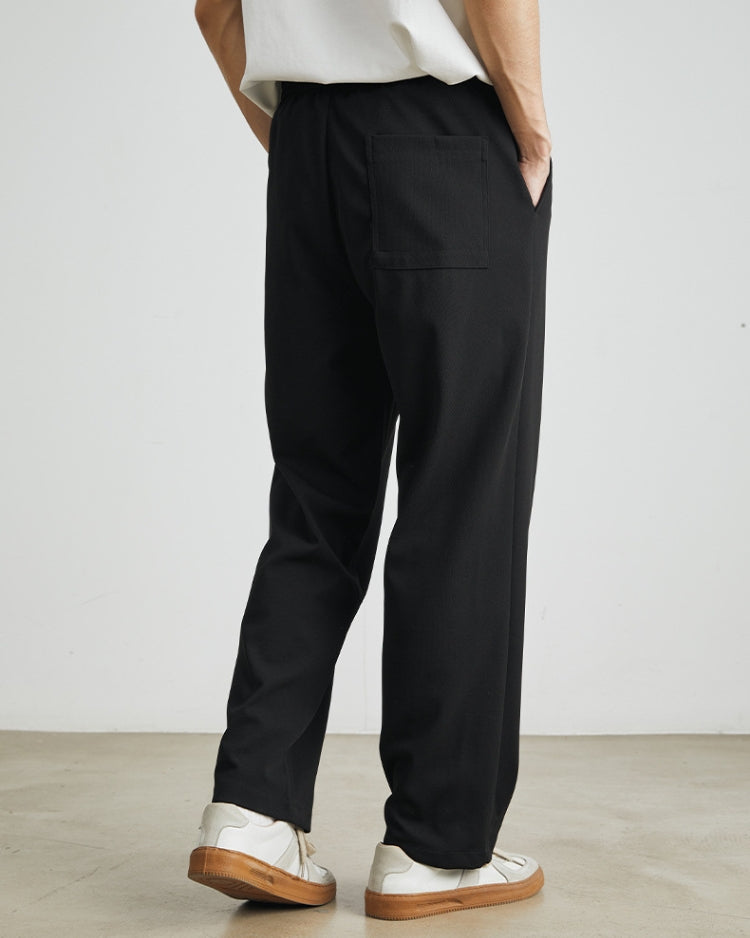 Relaxte broek met zachte tailleband en koordjes