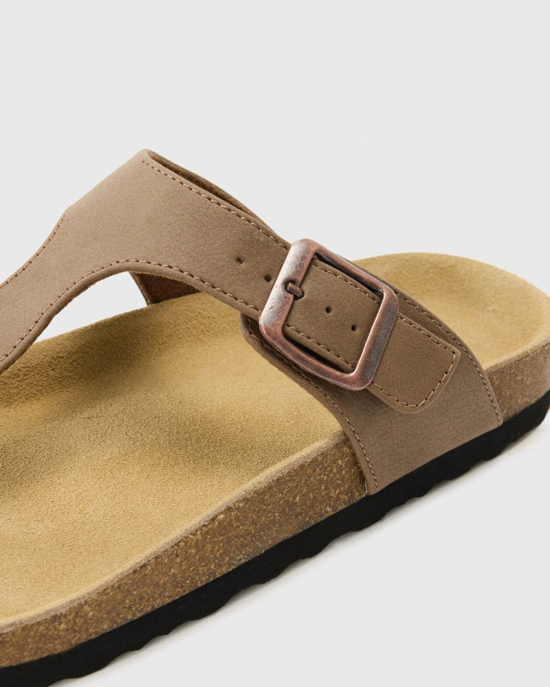 Leren teen-post sandalen