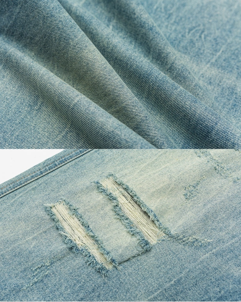 Vintage verweerde jeans met wijde pijpen
