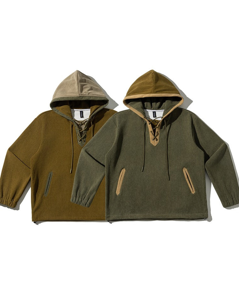 De Urban Weave Corduroy Hoodie Sweater