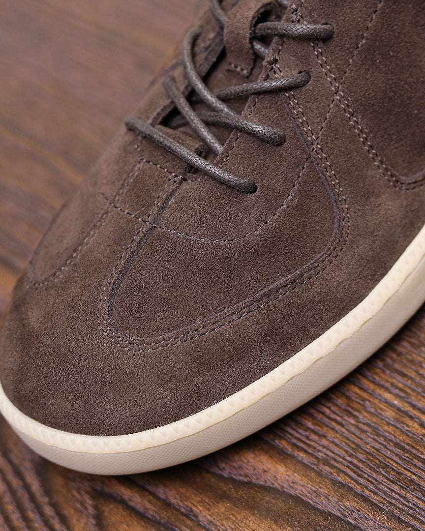 Suède casual sneakers met lage snit