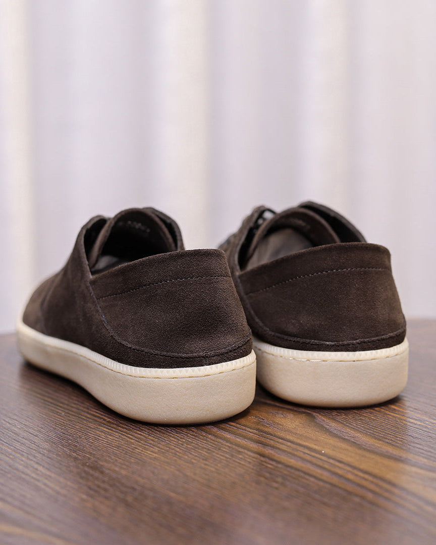 Suède casual sneakers met lage snit