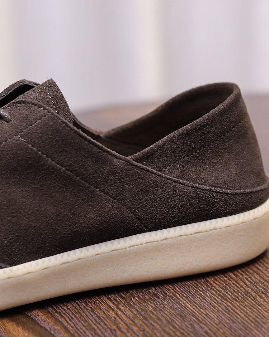 Suède casual sneakers met lage snit