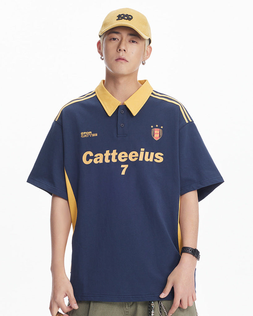 De gestructureerde kraag Jersey Polo