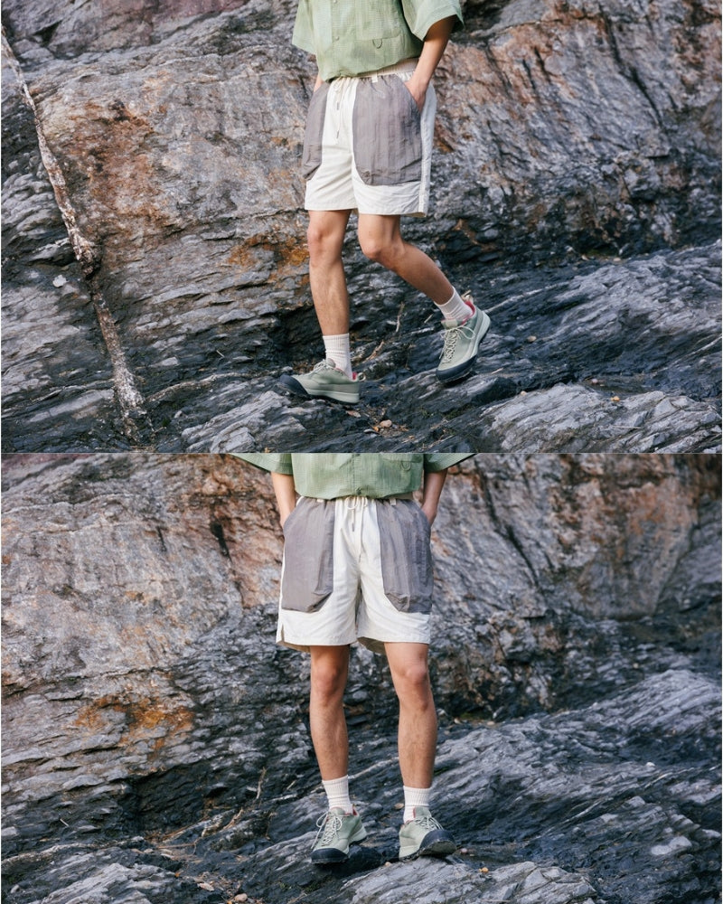 Shorts ativos com sobreposição leve