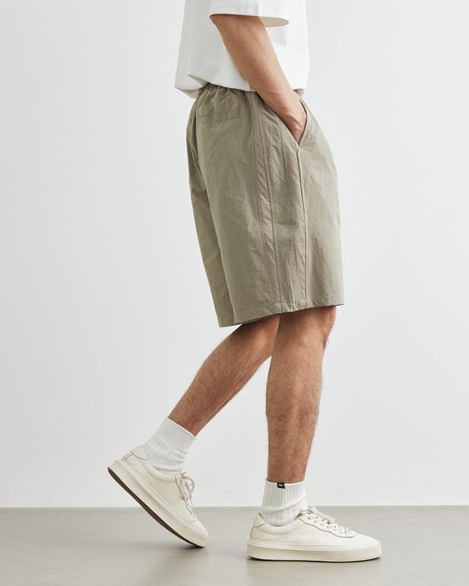 Shorts de linho largos e relaxados com cordões 0.1