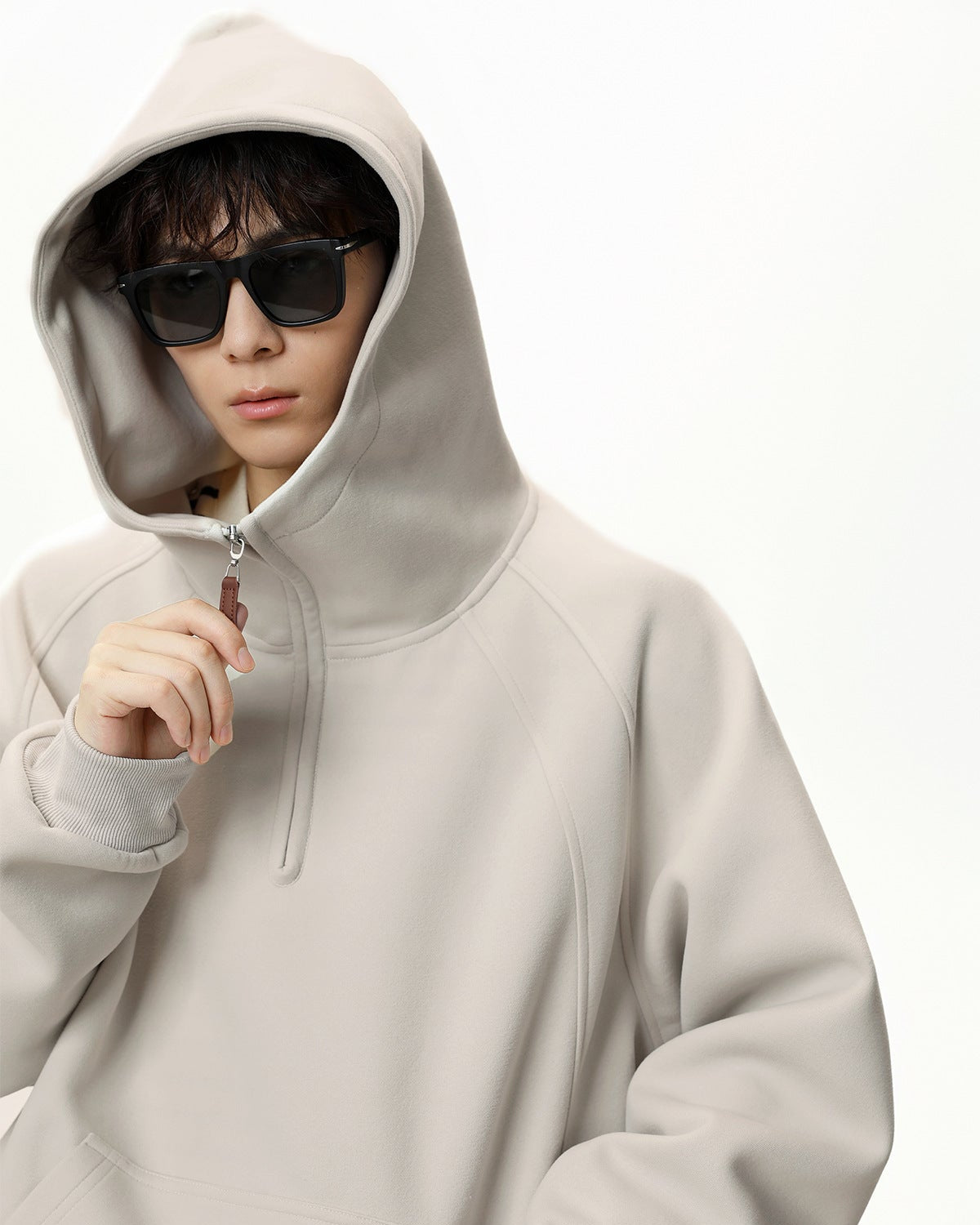 Suéter com capuz com zíper Split Sculpted