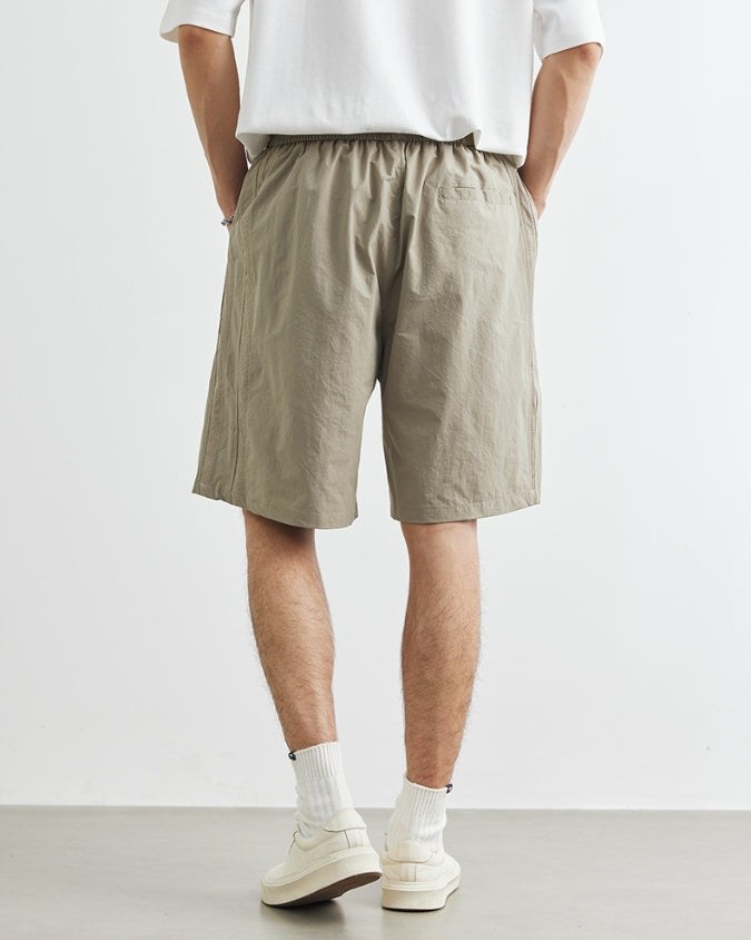 Shorts de linho largos e relaxados com cordões 0.1