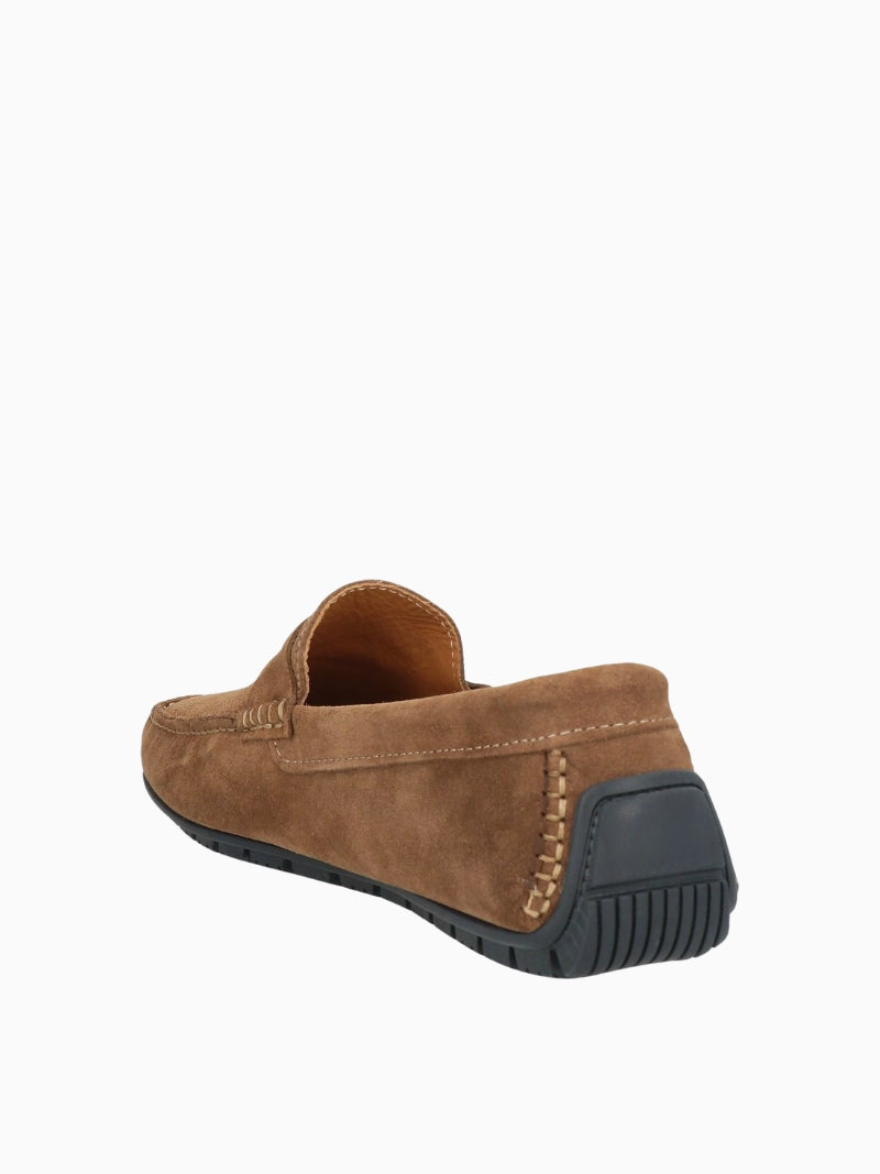 Mocassins marrons de camurça para barcos