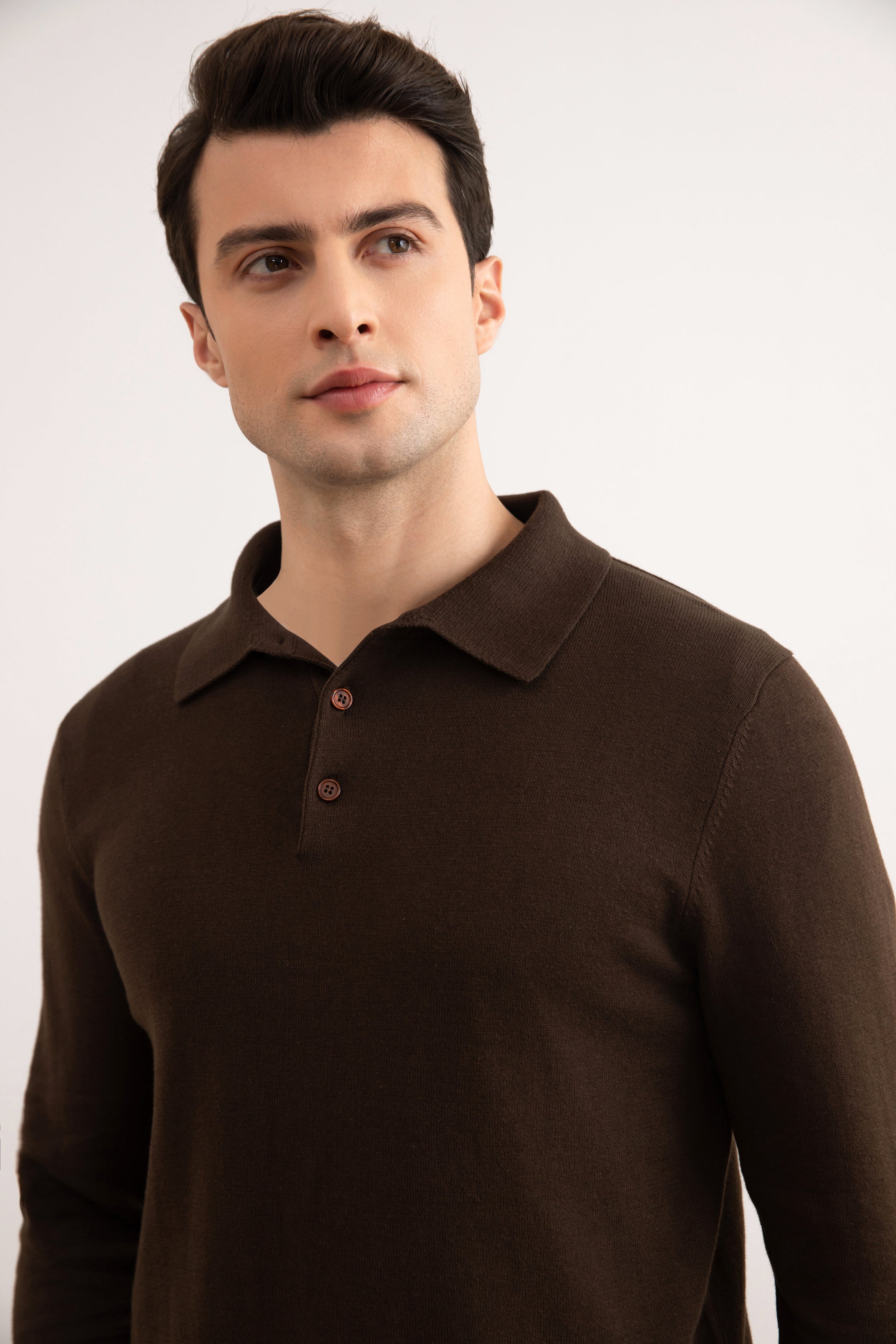 Camisa polo clássica marrom