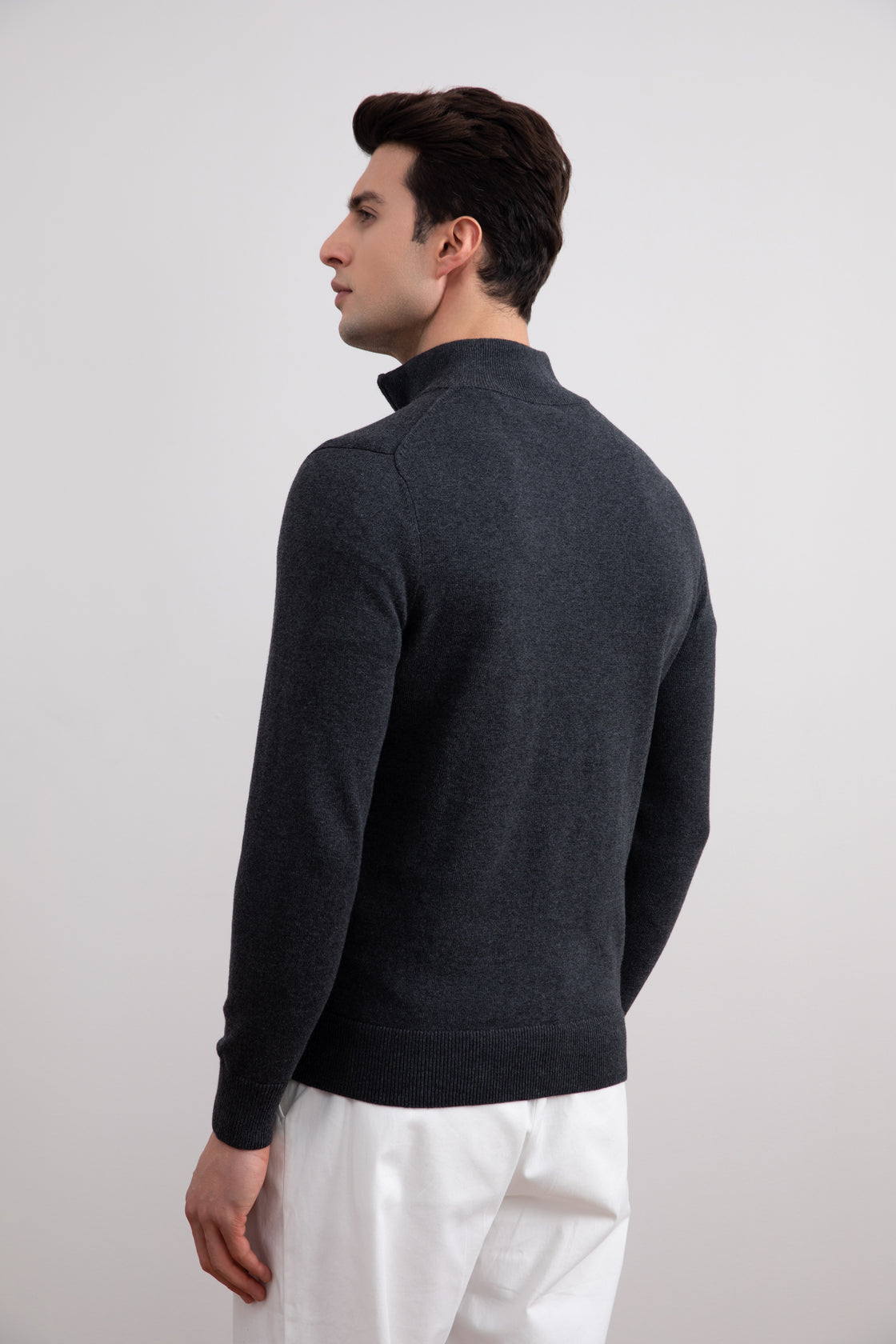 Suéter Half-Zip carvão