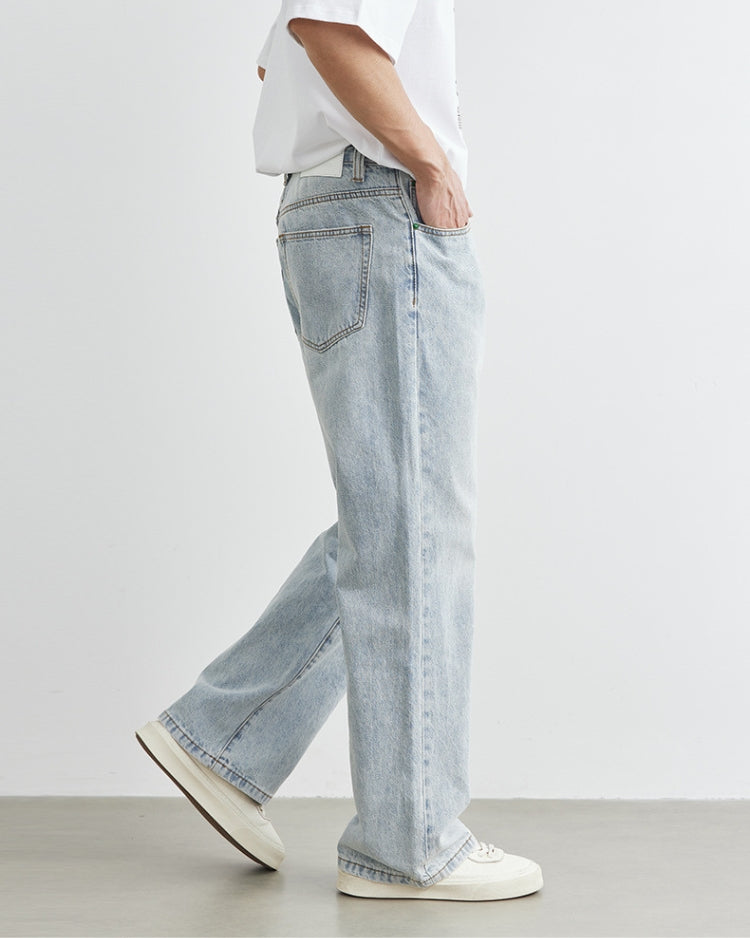Jeans de brim reto com 5 bolsos Soft Stone