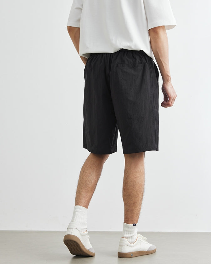 Shorts de linho largos e relaxados com cordões 0.1