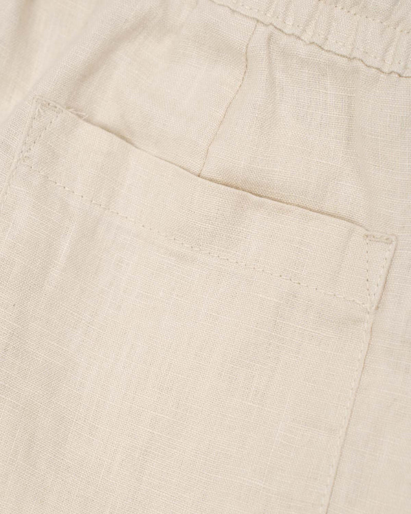 Calça de linho clássica baggy bege