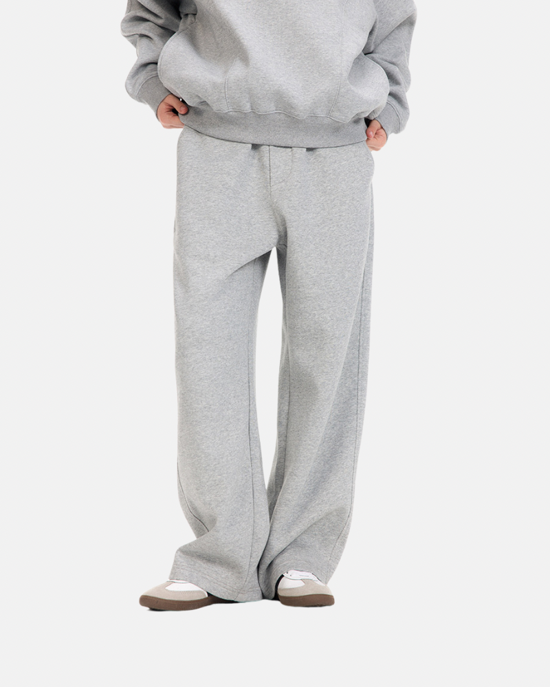 Conjunto de moletom com zíper e calça de perna larga