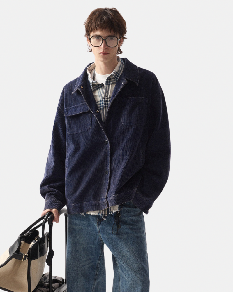 Jaqueta Indigo Corduroy Overshirt