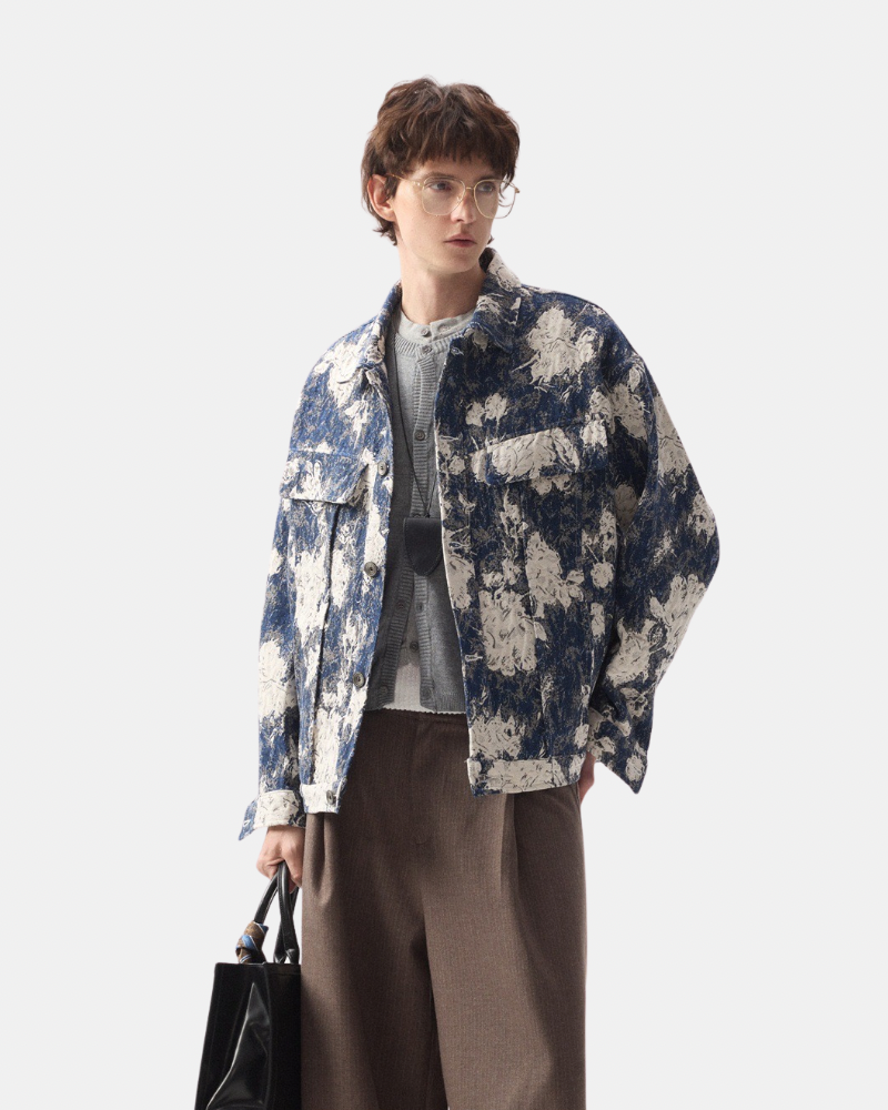 Jaqueta Indigo Abstract Overshirt