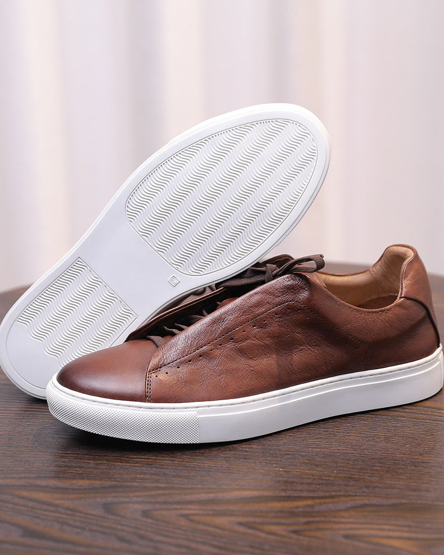 Tênis Softey® Leather Low - Marrom