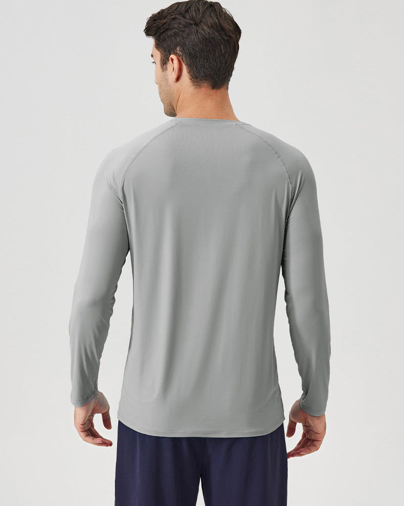 Camiseta esportiva de manga longa com proteção solar Ice Silk - Ajuste respirável