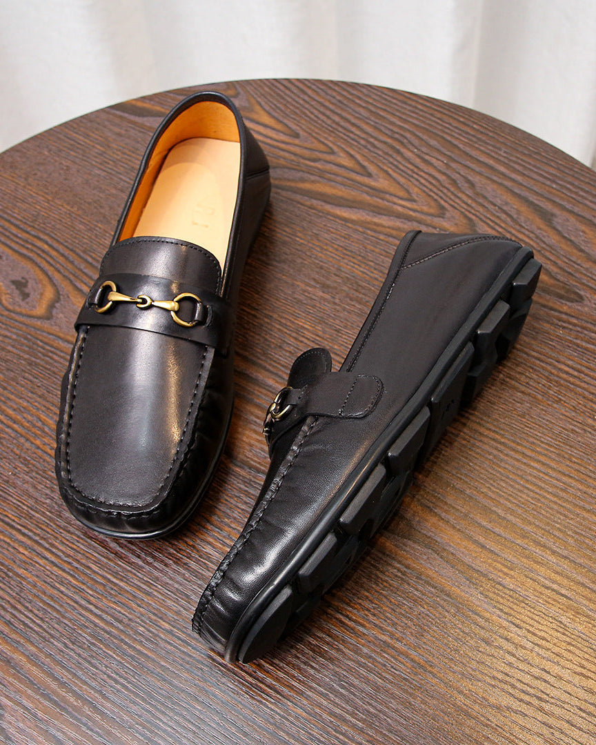 The Bit Loafers - Couro de bezerro preto