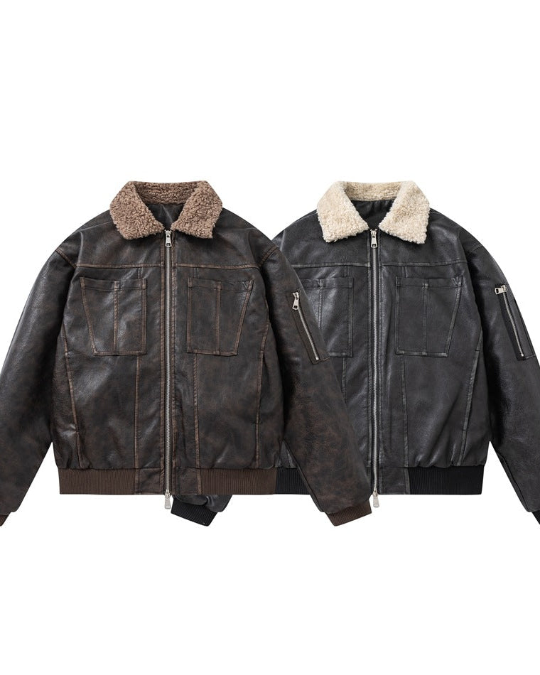 The Aurion PU Leather Padded Jacket