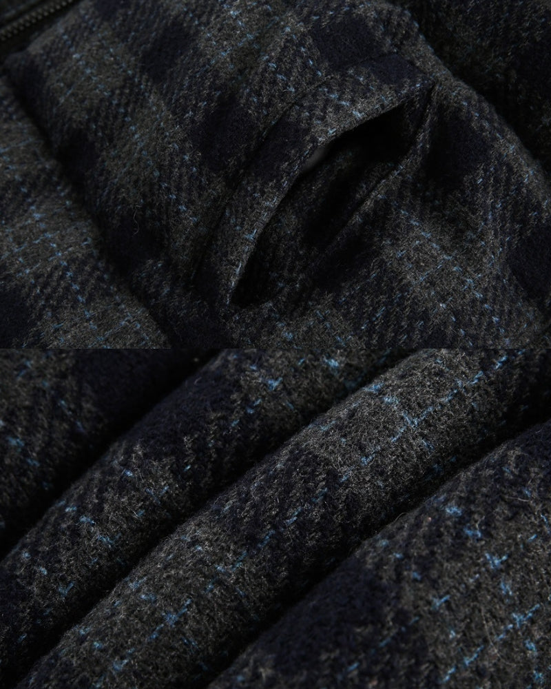 Casaco acolchoado ANSWER ME em xadrez bordado