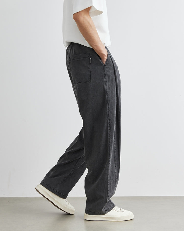 Tencel Thin Loose Drawstrings Jogger Trousers