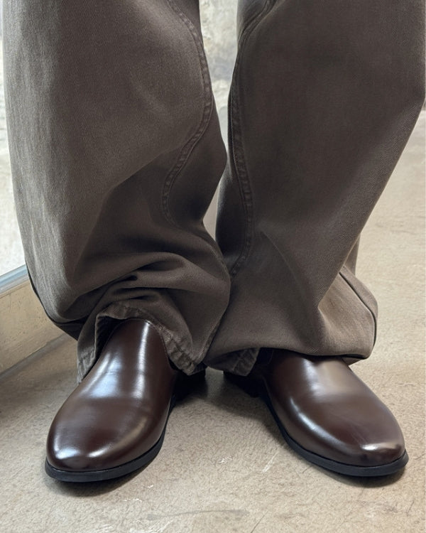 Couro Slip Slide Mules Loafers