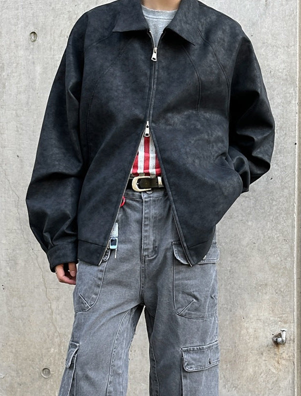 The Rothmere Retro Matte PU Leather Motorcycle Jacket