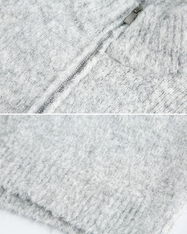 Brushed Blend Comfort Oversized tröja med halv dragkedja