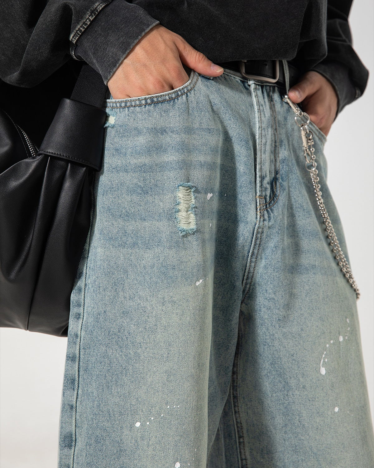 The Inkflow Yıkanmış Denim Kot Pantolon