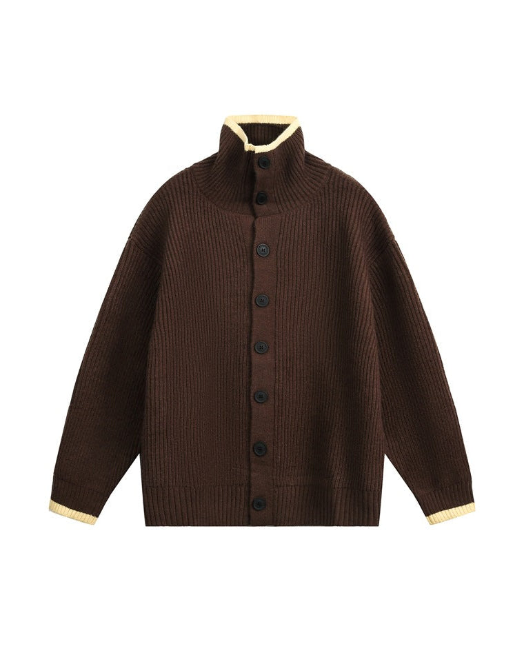 The Lofted Knit Stand Collar Cardigan Jacket