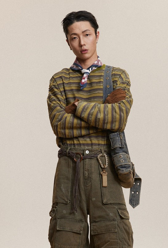 The Driftcrest Striped Top Round Neck Pullover Sweater