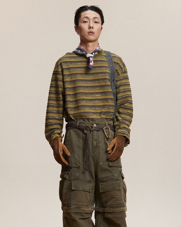 The Driftcrest Striped Top Round Neck Pullover Sweater