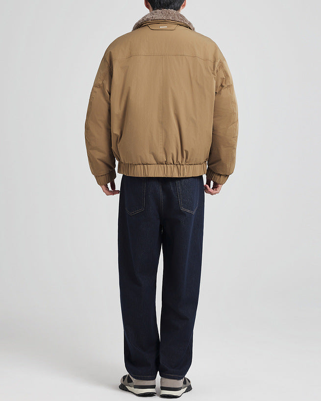 可拆卸毛領羽絨外套