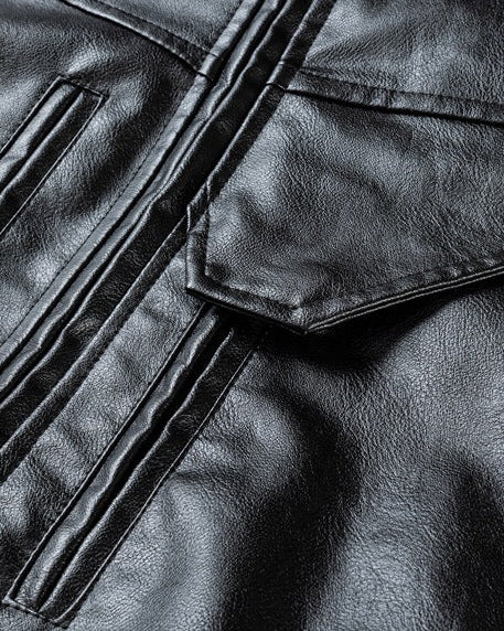 The Crossline American Retro Rock Motorcycle PU Leather Jacket