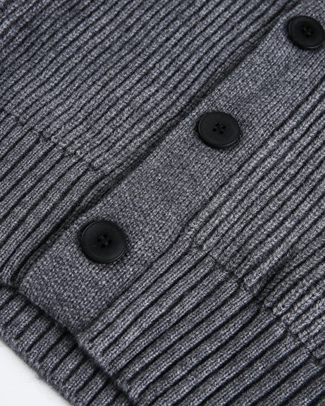 The Lofted Knit Stand Collar Cardigan Jacket