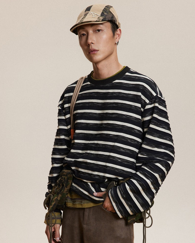 The Driftcrest Striped Top Round Neck Pullover Sweater